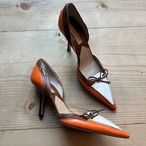 Vintage y2k Michael Kors tri-color d’Orsay 3 in heels size 7